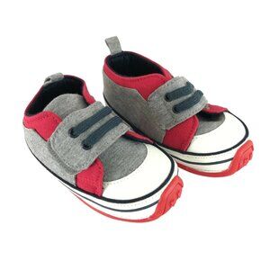 Total Toddler Boys Sneakers Slip On Canvas Gray Red US Size 4